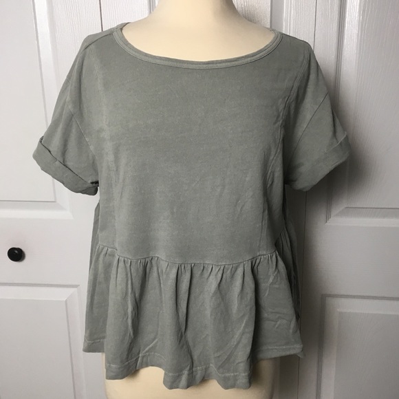 Urban Outfitters Tops - UO Sage Green Peplum Tee